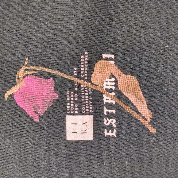 Lira t-shirt rose flower skate surf cotton black size small - Picture 3 of 3